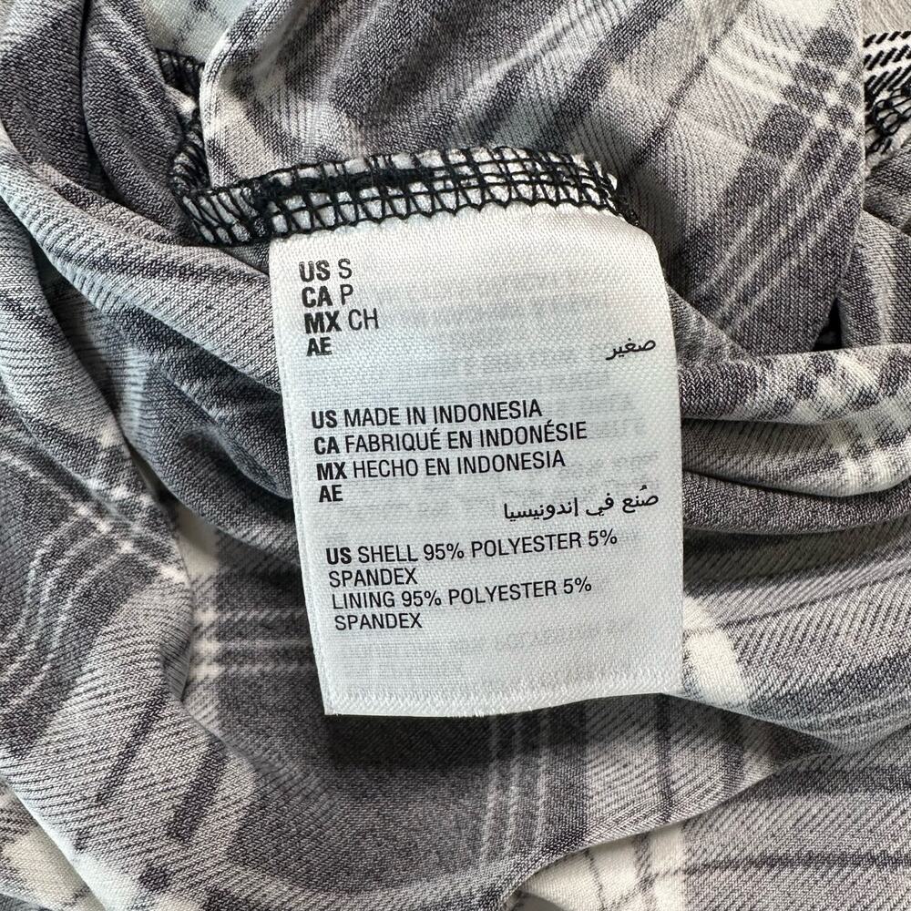 Charter Club Black/White Check Plaid V-Neck Dress Deep Black WMNS S Fit & Flare - Picture 8 of 8